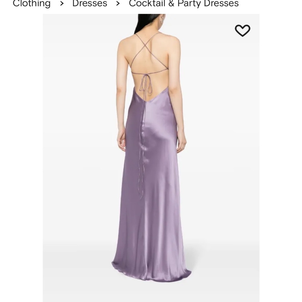 Michelle Mason Silk Lavender Backless Cutout Dress